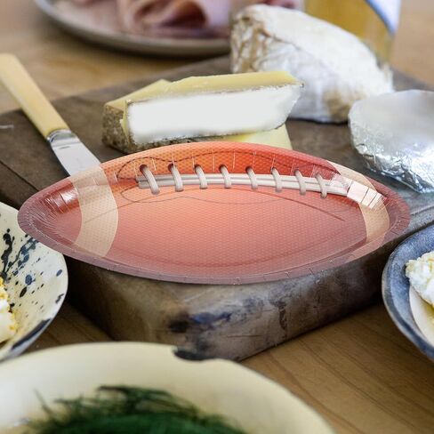 أطباق ورقية للاستعمال مرة واحدة لحفلات كرة القدم 20 قطعة من صواني التقديم البيضاوية للعبة يوم الباب الخلفي وديكورات عيد الميلاد الرياضية in Kuwait