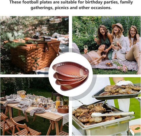 أطباق ورقية للاستعمال مرة واحدة لحفلات كرة القدم 20 قطعة من صواني التقديم البيضاوية للعبة يوم الباب الخلفي وديكورات عيد الميلاد الرياضية in Kuwait