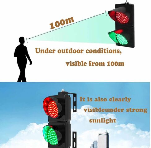 Industrial LED Traffic Light, 2-Light Red/Green Loading Dock Traffic Lights, 4 Inch Industrial Stop/Go Light, with Switch Control,Plug & Playfor Warehouses, Construction Sites. in Saudi Arabia