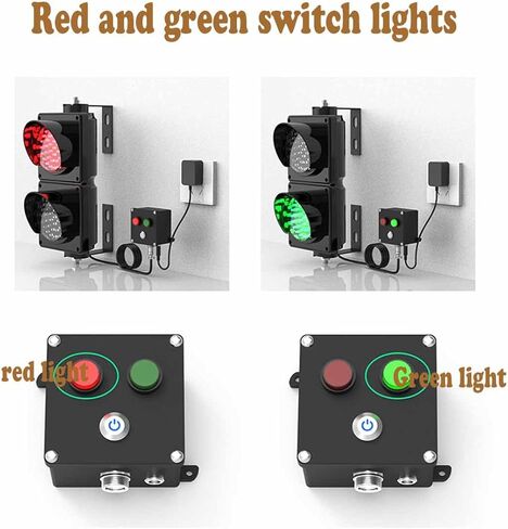 Industrial LED Traffic Light, 2-Light Red/Green Loading Dock Traffic Lights, 4 Inch Industrial Stop/Go Light, with Switch Control,Plug & Playfor Warehouses, Construction Sites. in Saudi Arabia