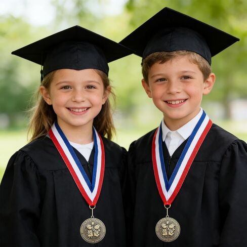 24 Pcs Kindergarten Graduation Award Medals Graduation Medals for Kids, Preschool Class of 2026 Grad Party Favors, 2'' Preschool Award Medallion with Red White Blue Ribbon , School Student Party Favor in Kuwait