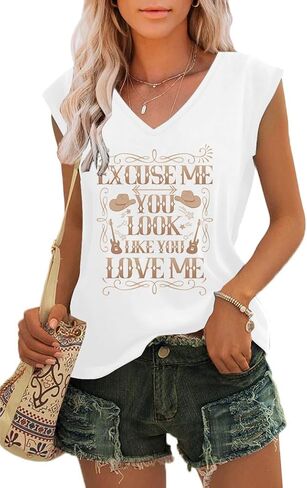 Womens Summer Tops 2023 Trendy V Neck Tank Tops Tie Dye Sleeveless Cute Printed Loose Fit in Saudi Arabia