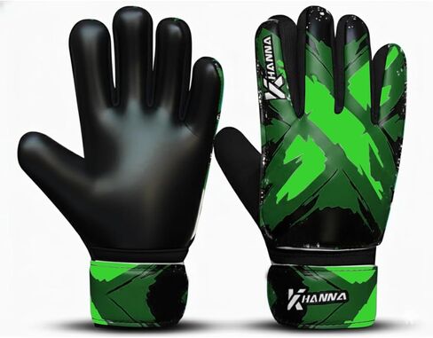 KHANNA Kids Soccer Goalie Gloves with Padded Palm – 4MM Latex Grip, Breathable Soccer Goalkeeper Gloves for Boys & Girls – Youth Football Gloves for Training & Match in Kuwait