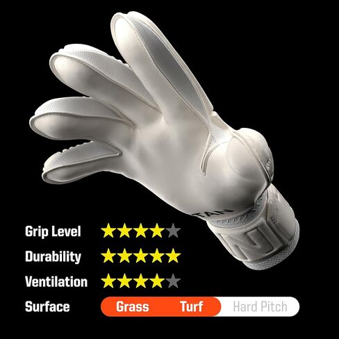 T1TAN Classic 1.0 White-Out Junior Soccer Gloves Kids - Goalie Gloves for Goalkeeper - Football - Kids & Youth in Saudi Arabia