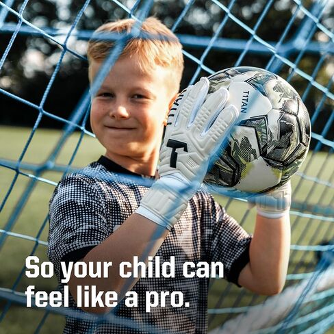 T1TAN Classic 1.0 White-Out Junior Soccer Gloves Kids - Goalie Gloves for Goalkeeper - Football - Kids & Youth in Saudi Arabia