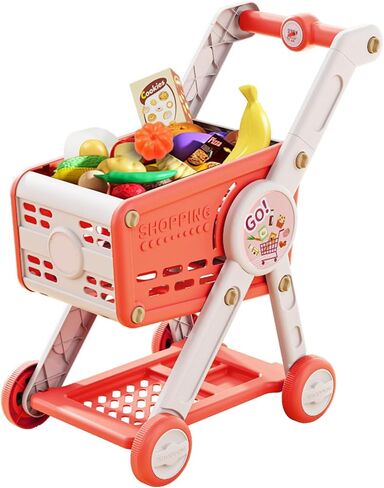 Pretend Shopping Playset Toy Kids Groceries Girls Boys Playing House Toys Big Size Shop Cart 30 Pack Toy with Play Kitchen Accessories in Saudi Arabia