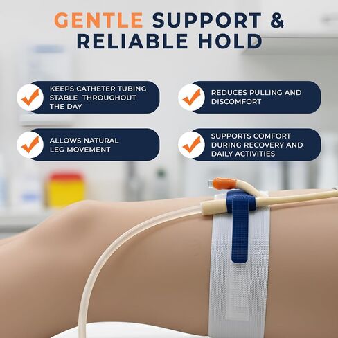 Foley Catheter Leg Strap - Secure & Comfortable Non-Slip Holder for Urinary Drainage Bags - with Silicone to Reduce Slipping - Soft-Touch Fabric, Adjustable Fit, Reusable 3-Pack in Kuwait