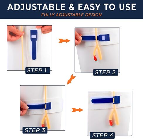 Foley Catheter Leg Strap - Secure & Comfortable Non-Slip Holder for Urinary Drainage Bags - with Silicone to Reduce Slipping - Soft-Touch Fabric, Adjustable Fit, Reusable 3-Pack in Kuwait