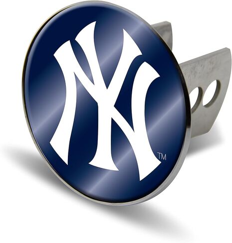 Rico Industries MLB New York Yankees Laser Cut Metal Hitch Cover, Large, Silver in Saudi Arabia