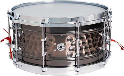 GIOCO Snare Drum، 13 بوصة × 7 بوصة من الحديد الأسود من النيكل فوق النحاس مع أسلاك كمين حديدية وعروات طبلة فولاذية عتيقة، طبلة كمين ذات حافة مصبوبة مقاس 3.0 مم لعازف الدرامز والكبار والطلاب المبتدئين in Kuwait