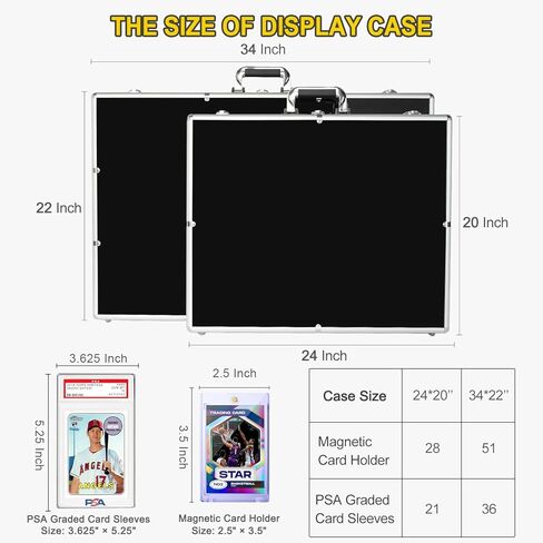 حقيبة عرض للمعارض التجارية - واجهة عرض كبيرة بقفل من الألومنيوم مقاس 34 بوصة × 22 بوصة لبطاقات التداول والبطاقات الرياضية وTCG والمجوهرات - خفيفة الوزن وقابلة للحمل للمعارض والمؤتمرات والمقتنيات in Kuwait