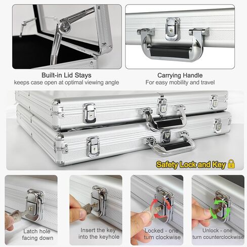 حقيبة عرض للمعارض التجارية - واجهة عرض كبيرة بقفل من الألومنيوم مقاس 34 بوصة × 22 بوصة لبطاقات التداول والبطاقات الرياضية وTCG والمجوهرات - خفيفة الوزن وقابلة للحمل للمعارض والمؤتمرات والمقتنيات in Kuwait