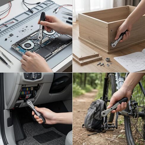 Magnetic Ratchet Screwdriver Reversible Ratcheting Screwdriver Wrench, Bender, Crosshead Cover, Narrow Space Compact for Tight Spaces, DIY/Home/Car Repairs Gift for DIYers, Handymen & Men in Saudi Arabia