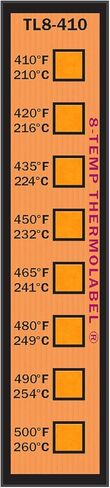 ملصق درجة الحرارة 8-Temp Thermolabel 410-500 درجة فهرنهايت لطلاء مسحوق الطلاء المعدني، عبوة من 16 ملصقًا in Kuwait