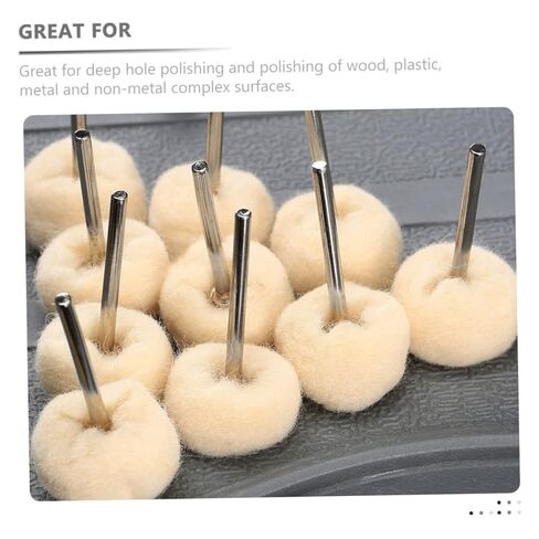 BESTYASH 10pcs Mini Wool Polishing Wheels for Crafting Polishing and Buffing Gemstones Compatible Metal and Ceramics Soft Wool Grinding Heads for Polisher Equipment in Saudi Arabia