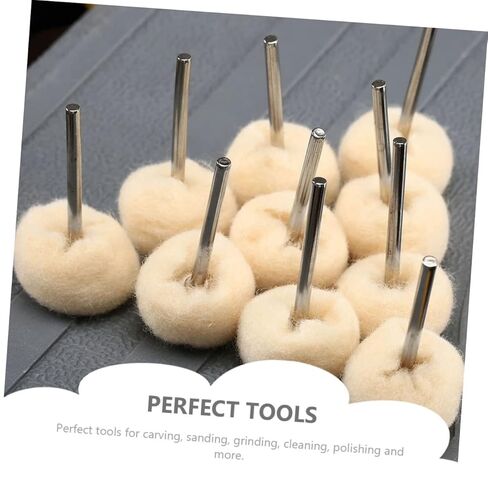 BESTYASH 10pcs Mini Wool Polishing Wheels for Crafting Polishing and Buffing Gemstones Compatible Metal and Ceramics Soft Wool Grinding Heads for Polisher Equipment in Saudi Arabia