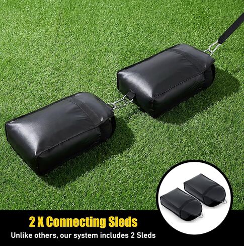 Elite Twin Sand Bag Sled Workout Sled – Waterproof Weight Sled Trainer with 6-Level 10–60 lb Resistance Pull System, Adjustable Waist Strap for Speed, Strength, Endurance & Agility Training in Saudi Arabia