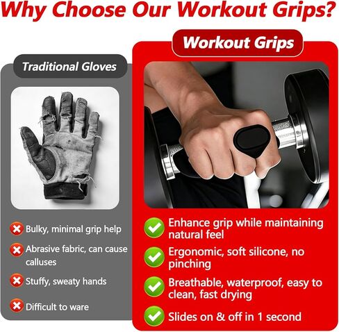 مقابض تمرين مضادة للانزلاق، مقابض وزن من السيليكون للرجال والنساء، مقابض يد مطاطية لصالة الألعاب الرياضية لرفع الأثقال، قفازات مريحة للتمرين، واقي راحة اليد للسحب، الدمبل، الحديد، التدريب، التمرين in Kuwait