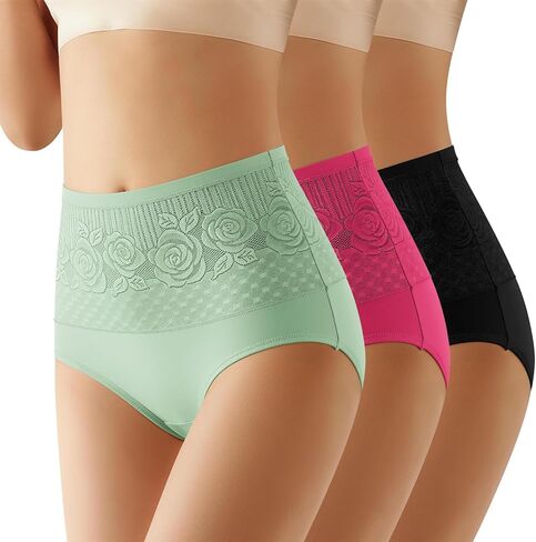 نساء الملابس الداخلية من الدانتيل المفتوح ، سراويل تطريز ، تغطية عالية التغطية كاملة التغطية الممتدة in Kuwait