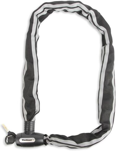 قفل سلسلة دراجات Kwikset بطول 4 أقدام، بقطر 3/8 بوصة، أمان للدراجة الخارجية، عبوة واحدة، أسود in Kuwait