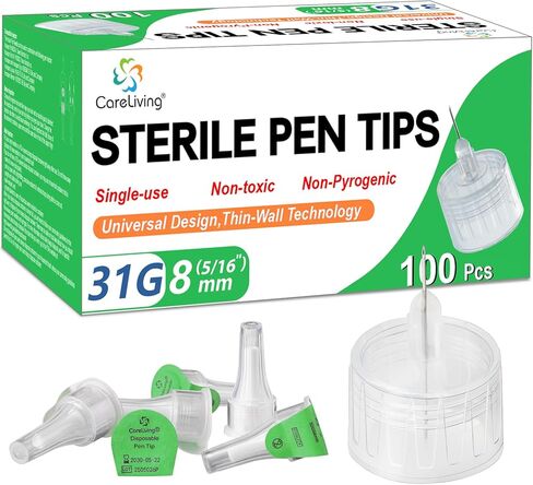 Pen Tips 31G x 8mm, Universal Fit, 100/bx, Sterile, Comfortable in Kuwait