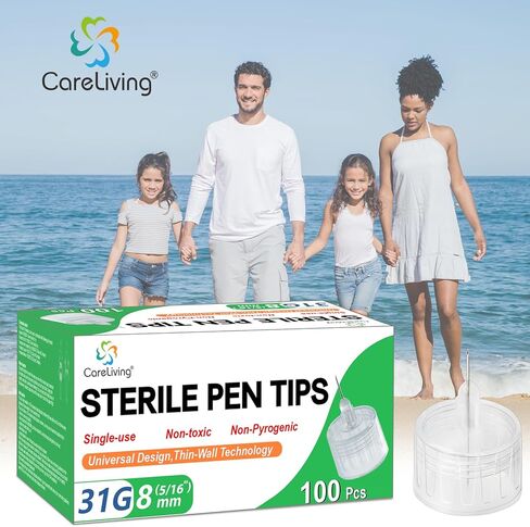 Pen Tips 31G x 8mm, Universal Fit, 100/bx, Sterile, Comfortable in Kuwait