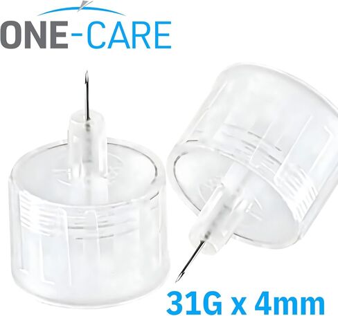 ONE-CARE Pen Tips 31G x 4 mm (5/32’’) – Thin-Wall Channel Design, Universal Twist-On Connection, 100 Count Box in Kuwait