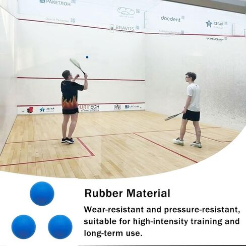 3 Pack Blue Squash Balls 2.2 Inch Diameter High Bounce Reflex Ball Reaction Ball for Beginners Racquetball Training in Kuwait