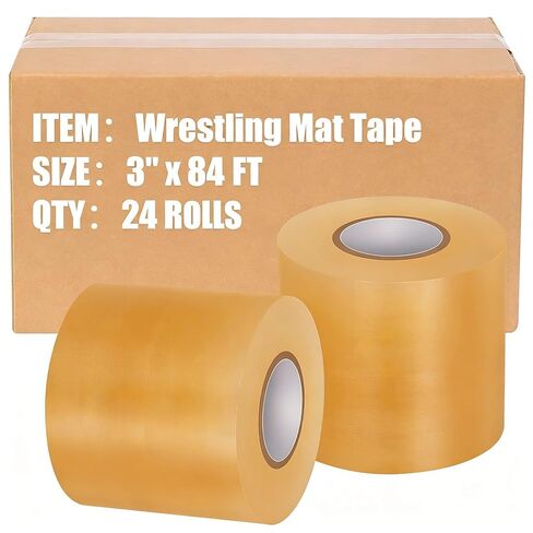 24 لفة 3 بوصة أو 4 بوصة × 84 بوصة شريط حصيرة المصارعة شريط أرضي للجمباز سجادة تمارين المصارعة شريط غطاء التماس عالي التحمل سجادة جيو جيتسو (أ، 3 بوصات) in Kuwait