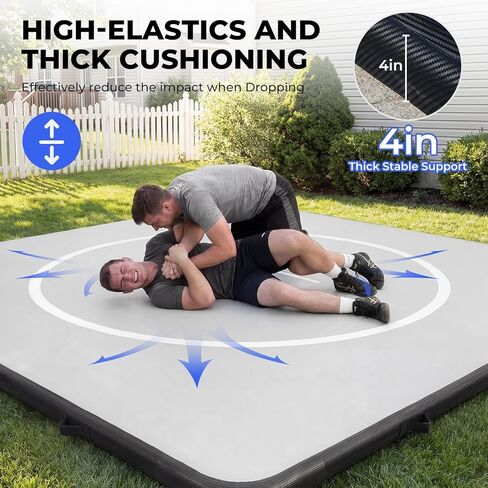 Wrestling Mat Inflatable 10x10 FT Flodable Jiu Jitsu Mats Portable 4" for Home Training, BJJ, MMA, Grappling, Judo, Martial Art, Boxing Indoor Outdoor in Saudi Arabia
