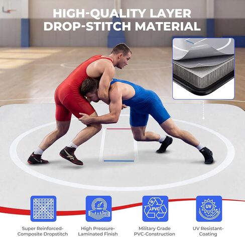 Wrestling Mat Inflatable 10x10 FT Flodable Jiu Jitsu Mats Portable 4" for Home Training, BJJ, MMA, Grappling, Judo, Martial Art, Boxing Indoor Outdoor in Saudi Arabia