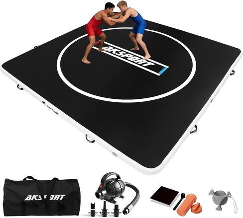 بساط مصارعة قابل للنفخ من AKSPORT بطول 10 أقدام، بساط تدريب لـ BJJ، MMA، فنون الدفاع عن النفس، الملاكمة، التصارع والجودو، للاستخدام الداخلي والخارجي in Kuwait