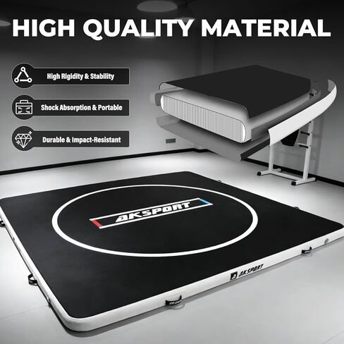 بساط مصارعة قابل للنفخ من AKSPORT بطول 10 أقدام، بساط تدريب لـ BJJ، MMA، فنون الدفاع عن النفس، الملاكمة، التصارع والجودو، للاستخدام الداخلي والخارجي in Kuwait