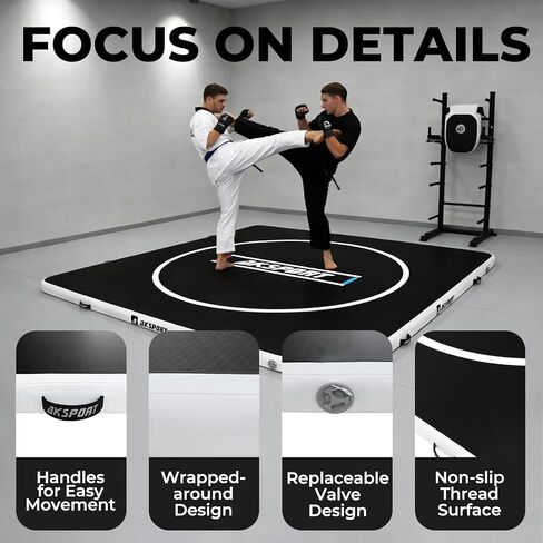بساط مصارعة قابل للنفخ من AKSPORT بطول 10 أقدام، بساط تدريب لـ BJJ، MMA، فنون الدفاع عن النفس، الملاكمة، التصارع والجودو، للاستخدام الداخلي والخارجي in Kuwait