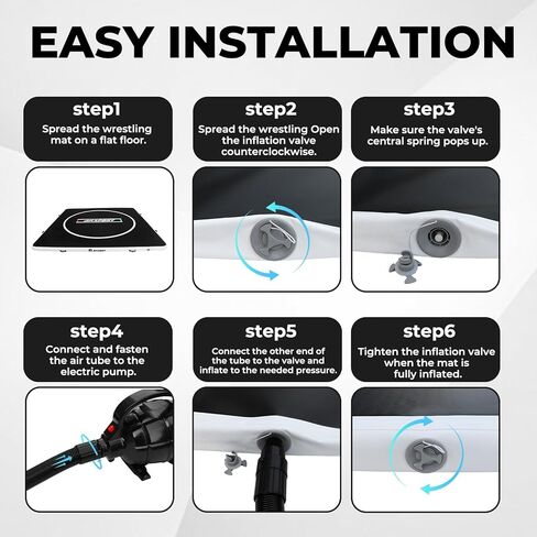 بساط مصارعة قابل للنفخ من AKSPORT بطول 10 أقدام، بساط تدريب لـ BJJ، MMA، فنون الدفاع عن النفس، الملاكمة، التصارع والجودو، للاستخدام الداخلي والخارجي in Kuwait