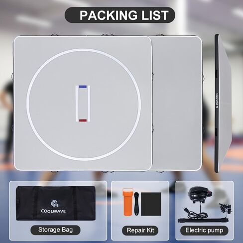 بساط المصارعة القابل للنفخ من كول ويف وسجادات جيو جيتسو للجيم المنزلي أو التدريب في الهواء الطلق، رائع لـ BBJ، MMA، الفنون القتالية، التصارع، الجودو، الملاكمة، اليوجا والمزيد مع هبوط ناعم وارتداد جيد in Kuwait