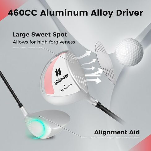 ULTIMATE Golf Driver for Women, Individual 460CC Driver with Graphite Shaft and Headcover for Beginners and Average Golfers, 12 Degree Golf Club Driver for Right Handed in Kuwait