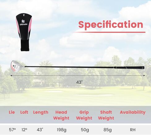 ULTIMATE Golf Driver for Women, Individual 460CC Driver with Graphite Shaft and Headcover for Beginners and Average Golfers, 12 Degree Golf Club Driver for Right Handed in Kuwait