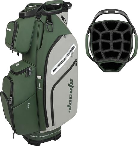 PU Leather Lightweight Men Women Blue White Black Green Golf Bag,Multiple 10 Pockets 14-Way Dividers Cooler Pouch Golf Cart Bag in Kuwait