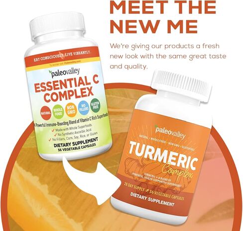 Paleovalley - Organic Turmeric Complex - Full Spectrum Organic Turmeric with Health-Supportive Superfoods - 56 Vegetarian Capsules - Support Joints, Immunity, Brain and Heart Health in Saudi Arabia