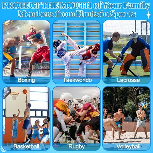 6Pack Mouth Guard for Sports with Storage Box,Moldable Youth Mouth Guard Football Silicone Mouthguard Boxing in Kuwait