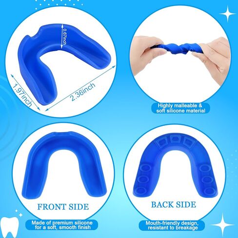 6Pack Mouth Guard for Sports with Storage Box,Moldable Youth Mouth Guard Football Silicone Mouthguard Boxing in Kuwait
