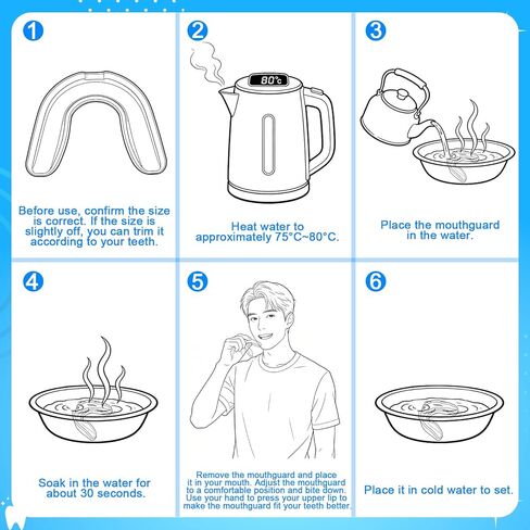 6Pack Mouth Guard for Sports with Storage Box,Moldable Youth Mouth Guard Football Silicone Mouthguard Boxing in Kuwait