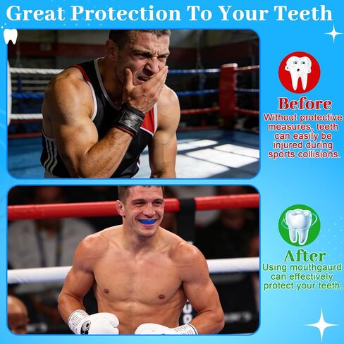 6Pack Mouth Guard for Sports with Storage Box,Moldable Youth Mouth Guard Football Silicone Mouthguard Boxing in Kuwait