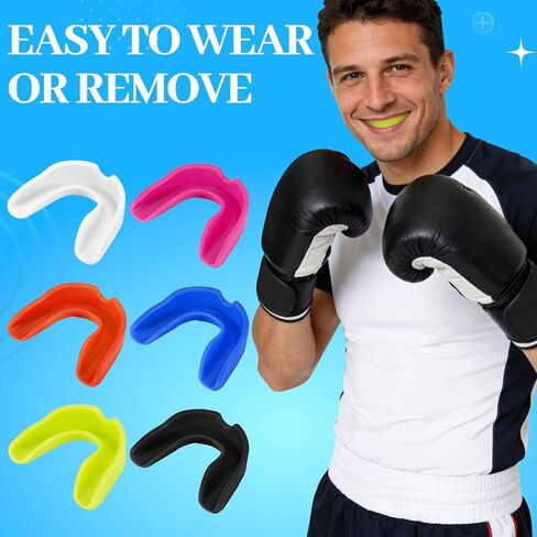 6Pack Mouth Guard for Sports with Storage Box,Moldable Youth Mouth Guard Football Silicone Mouthguard Boxing in Kuwait