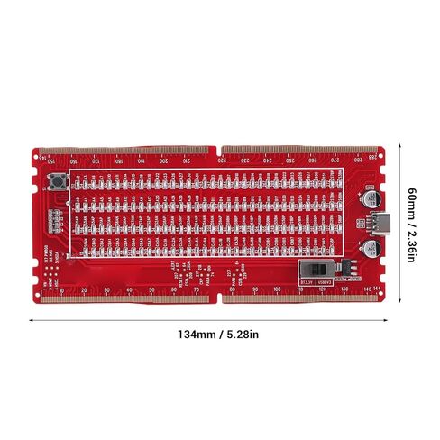 Fafeicy DDR5 RAM Slot LED Tester Card 3.3V Battery Powered 1600MHz DDR3 RAM Test Tool with LED Lights for Fault Finding in Saudi Arabia