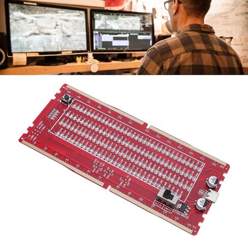 Fafeicy DDR5 RAM Slot LED Tester Card 3.3V Battery Powered 1600MHz DDR3 RAM Test Tool with LED Lights for Fault Finding in Saudi Arabia