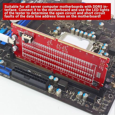 Fafeicy DDR5 RAM Slot LED Tester Card 3.3V Battery Powered 1600MHz DDR3 RAM Test Tool with LED Lights for Fault Finding in Saudi Arabia