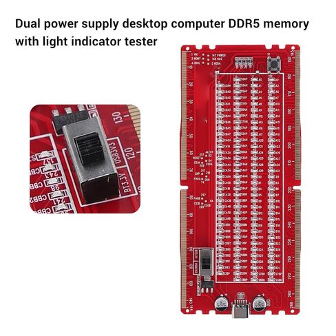 Fafeicy DDR5 RAM Slot LED Tester Card 3.3V Battery Powered 1600MHz DDR3 RAM Test Tool with LED Lights for Fault Finding in Saudi Arabia