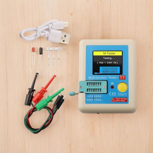 LCR-T7 Transistor Tester with 3.5 Inch Color Display, Multi-Function Component Analyzer for Diode Triode Capacitor Resistor MOSFET LCR ESR, Auto Detection and Self-Calibration in Saudi Arabia